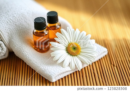 Tranquil Wellness Sanctuary Natural Aromatherapy Elements in Harmonious Spa Setting with Botanical Accents Tranquil Wellness Sanctuary Natural Aromatherapy Elements in Harmonious Spa Setting with Botanical Accents 123828308