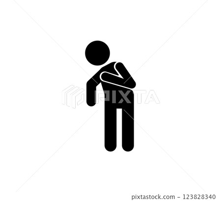Shoulder pain pictogram vector 123828340