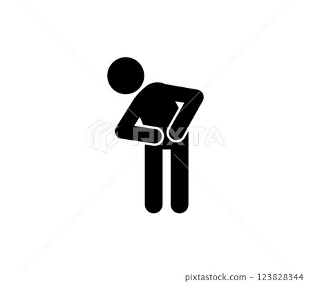 Stomach ache pictogram vector 123828344