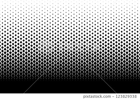 A distorted diamond halftone that gets smaller toward the top 123829338
