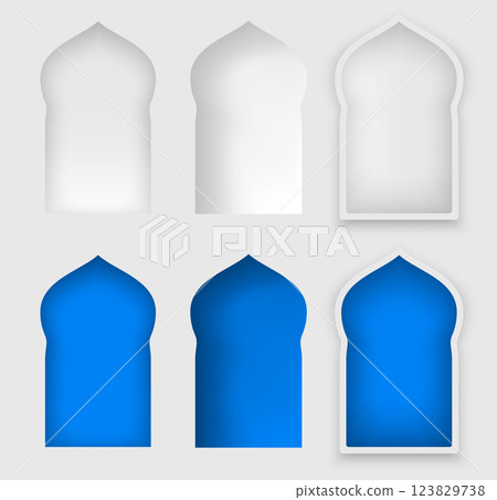 Arabic Arch Windows With Shadows Arabic Arch Windows With Shadows 123829738