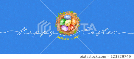 Happy Easter Greeting Card Template Happy Easter Greeting Card Template 123829749