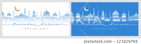 Ramadan Kareem Greeting Card Template 123829768