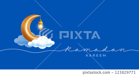 Ramadan Kareem Greeting Card Template 123829771