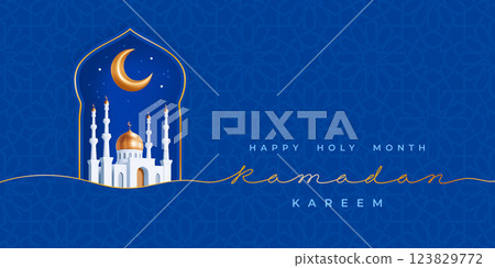 Ramadan Kareem Greeting Card Template Ramadan Kareem Greeting Card Template 123829772