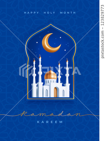 Ramadan Kareem Greeting Card Template Ramadan Kareem Greeting Card Template 123829773
