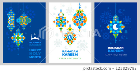 Ramadan Kareem Poster Template Set 123829782