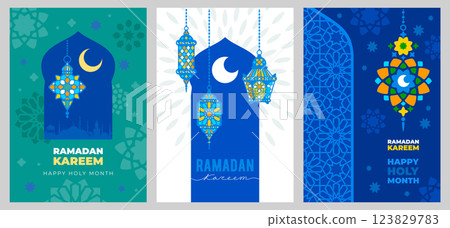 Ramadan Kareem Poster Template Set 123829783