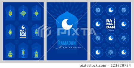 Ramadan Kareem Poster Template Set Ramadan Kareem Poster Template Set 123829784