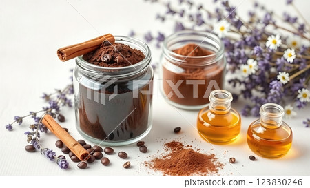 Artisanal Botanical Body Care Scrub Handcrafted Natural Spa Products with Mediterranean Herbs and Citrus Aromatherapy Elements Artisanal Botanical Body Care Scrub Handcrafted Natural Spa Products with Mediterranean Herbs and Citrus Aromatherapy Elements 123830246