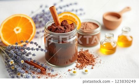 Artisanal Botanical Body Care Scrub Handcrafted Natural Spa Products with Mediterranean Herbs and Citrus Aromatherapy Elements Artisanal Botanical Body Care Scrub Handcrafted Natural Spa Products with Mediterranean Herbs and Citrus Aromatherapy Elements 123830249