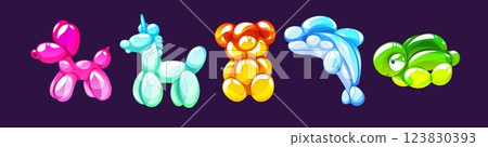 Balloon animal shapes set. 123830393