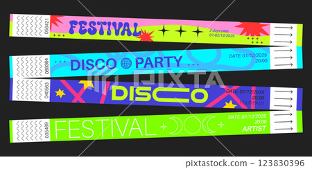 Festival disco party bracelet designs Festival disco party bracelet designs 123830396