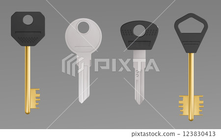 Realistic key set illustration 123830413