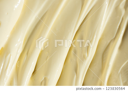 Delicious mayonnaise close-up. Creamy and glossy finish top view Delicious mayonnaise close-up. Creamy and glossy finish top view 123830564