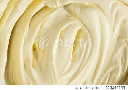 Abstract Food Background. Swirled Mayonnaise Spread 123830565