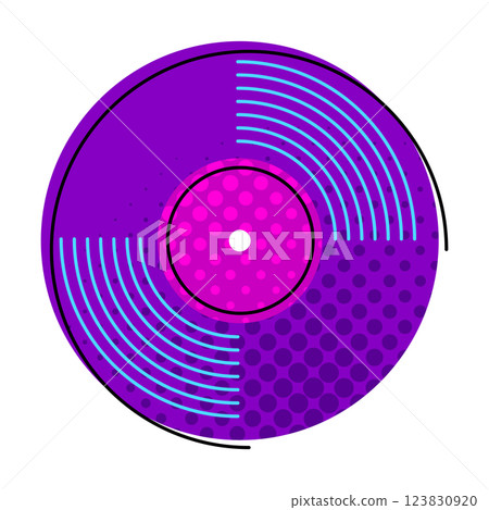 Illustration of musical record. Music party or rock concert creative image. 123830920