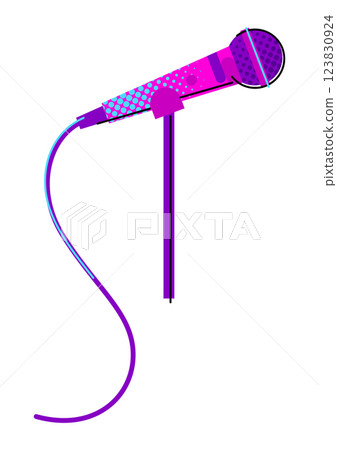 Illustration of musical microphone. Music party or rock concert creative image. 123830924