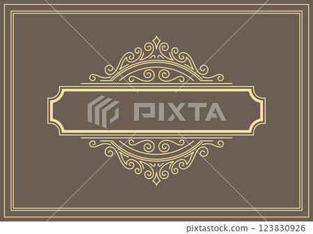 Line curl frame. Modern decorative linear background. 123830926