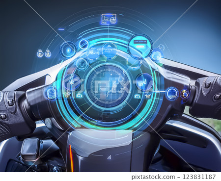 搭載新一代顯示器的摩托車導航系統圖片資料 123831187