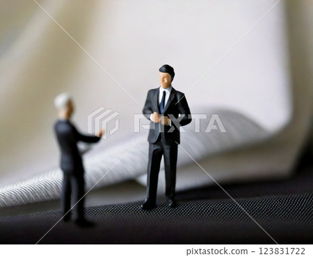 Miniature businessmen in an office Miniature businessmen in an office 123831722