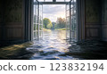 flood water enters the room through the window bad dream 123832194