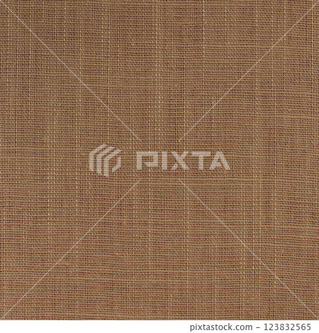 Dark brown linen fabric texture background, seamless pattern of natural textile. 123832565