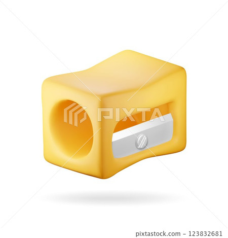 3D plastic pencil sharpener 123832681