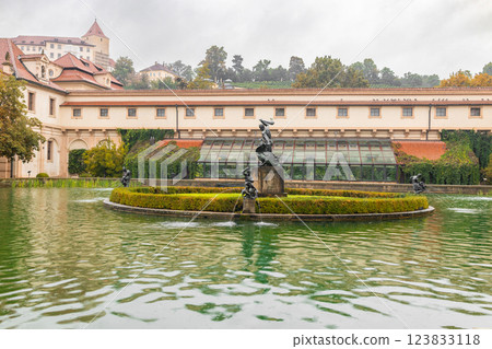 Wallenstein Riding Hall in baroque garden, Prague, Czech Republic.  123833118