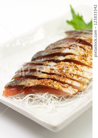 Grilled mackerel sashimi 123833342