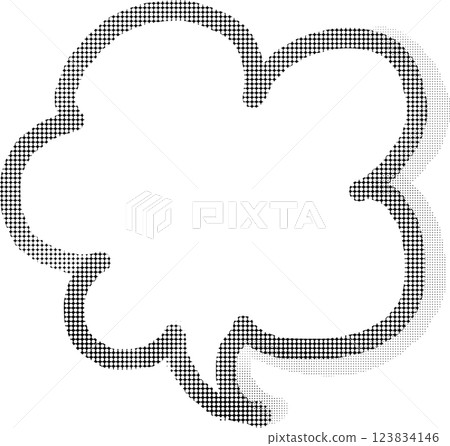 Black halftone hand drawn cloud speech bubble frame 123834146