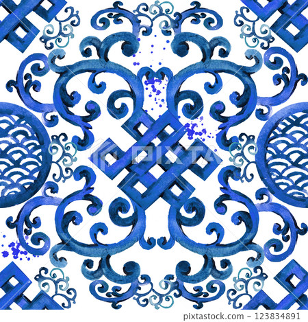 seamless pattern in japanese style. Asiane traditional art. seamless pattern in japanese style. Asiane traditional art. 123834891