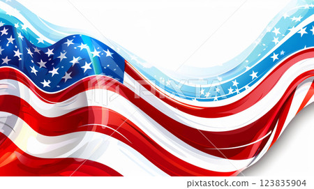 White background with USA flag for veterans day. Wallpaper for design with lettering top view 123835904