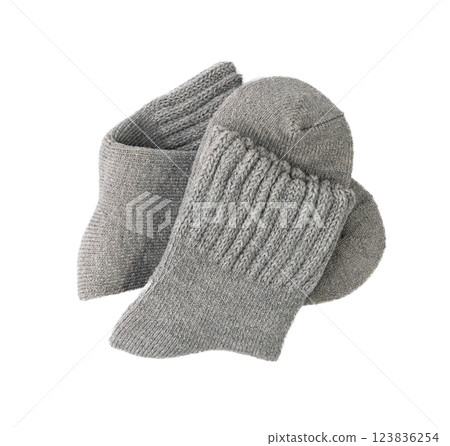 Thick Winter Socks Isolated, Warm Sportswear, Classic Unisex Cotton Socks, Casual Hosiery 123836254