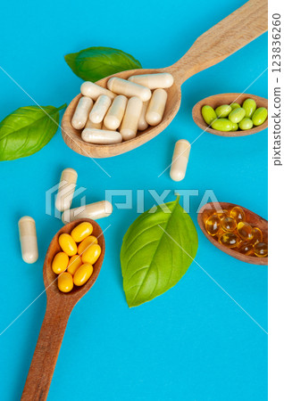 Color Dietary Supplements, Vitamin Capsules, Mineral Pills, Healthy Multivitamin Capsule Color Dietary Supplements, Vitamin Capsules, Mineral Pills, Healthy Multivitamin Capsule 123836260