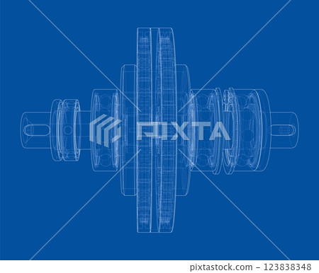 Wave Reducer. Vector illustration, 3d render Wave Reducer. Vector illustration, 3d render 123838348