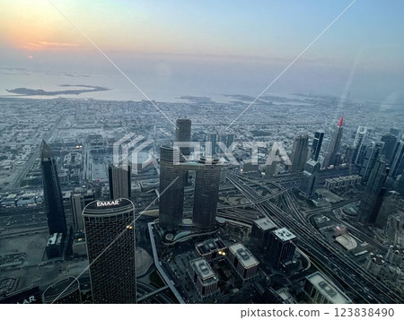 [Dubai] The view from the observation deck of Burj Khalifa 123838490