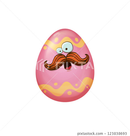 Easter Egg for Kids: Playful Cartoon with Silly Face, Perfect for Children's Spring Activities and Educational Holiday Fun 123838693