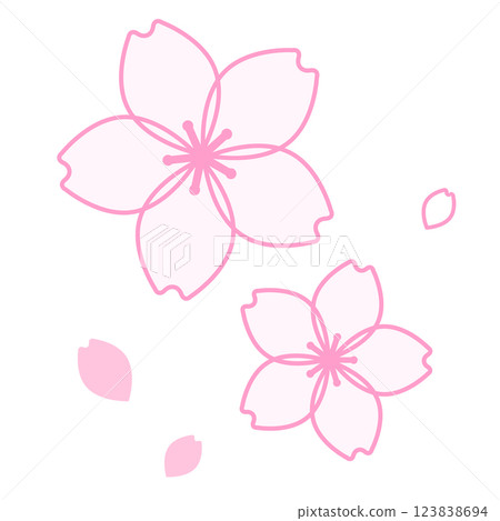 Beautiful and cute openwork cherry blossom accents 123838694