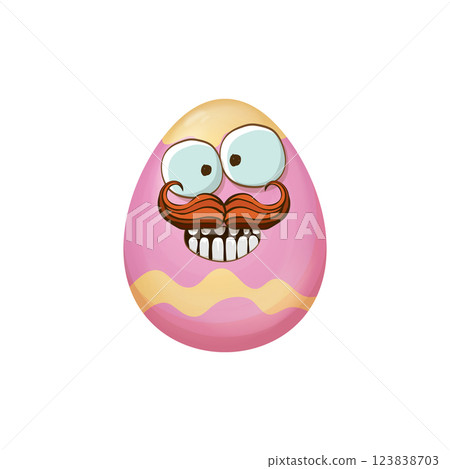Easter Egg for Kids: Playful Cartoon with Silly Face, Perfect for Children's Spring Activities and Educational Holiday Fun Easter Egg for Kids: Playful Cartoon with Silly Face, Perfect for Children's Spring Activities and Educational Holiday Fun 123838703