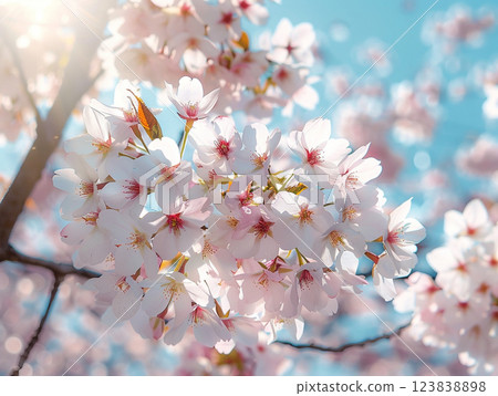 Image of cherry blossoms in full bloom Image of cherry blossoms in full bloom 123838898