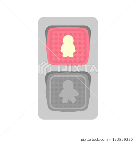 Pedestrian traffic light illustration (red light) 123839350