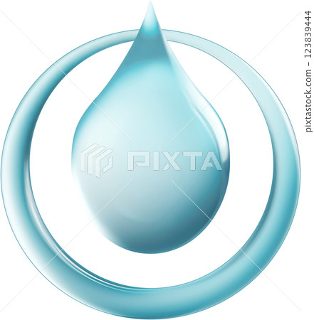 Water drop icon. Realistic illustration of water drop Water drop icon. Realistic illustration of water drop 123839444