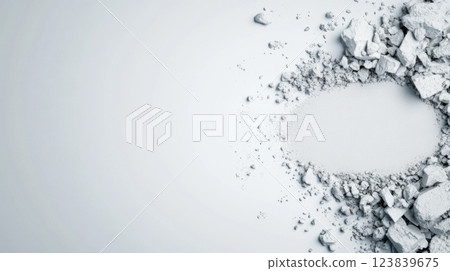 White gravel and dust forming a textured pattern on a surface 123839675