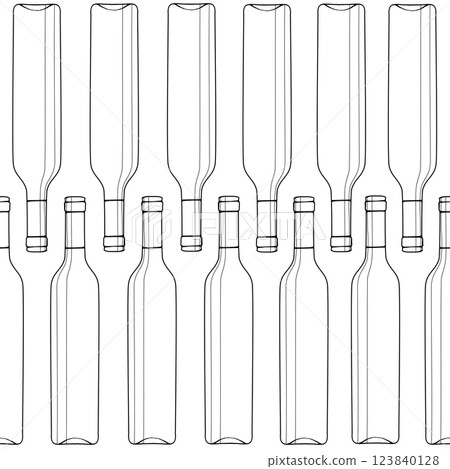 Seamless pattern with wine bottles. Endless ornament from bottles. 123840128
