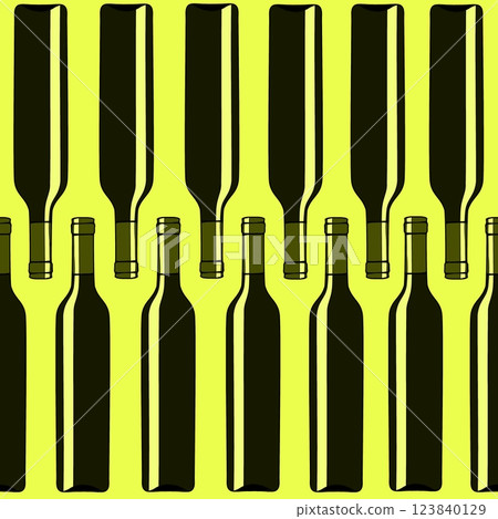 Seamless pattern with wine bottles. Endless ornament from bottles. Seamless pattern with wine bottles. Endless ornament from bottles. 123840129