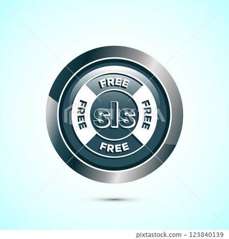 SLS free icon design illustration, SLS and SLES free label badge for web, Button design SLS free icon design illustration, SLS and SLES free label badge for web, Button design 123840139