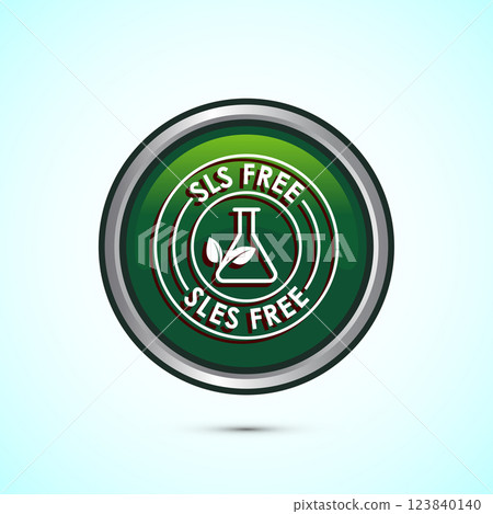 SLS free icon design illustration, SLS and SLES free label badge for web, Button design SLS free icon design illustration, SLS and SLES free label badge for web, Button design 123840140