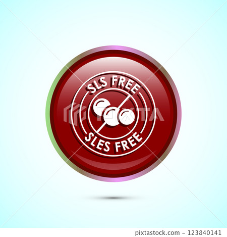 SLS free icon design illustration, SLS and SLES free label badge for web, Button design 123840141