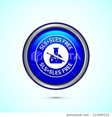 SLS free icon design illustration, SLS and SLES free label badge for web, Button design SLS free icon design illustration, SLS and SLES free label badge for web, Button design 123840142